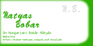 matyas bobar business card