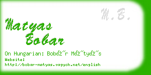 matyas bobar business card